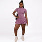 Women’s Short Sleeve Pleated Tennis Dress with Built-In Shorts
