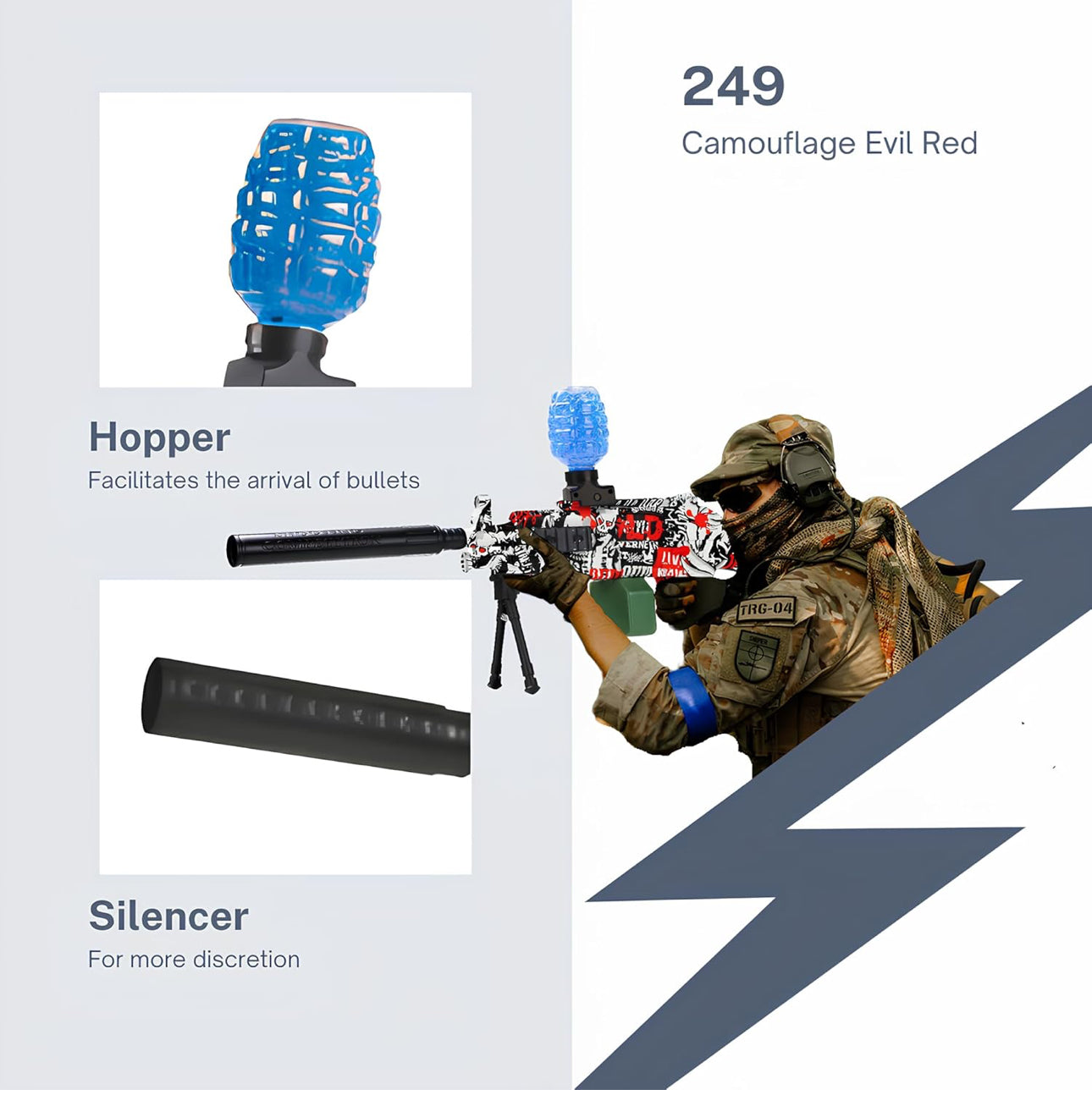 Gel Blaster Machine Gun Machine Gun M249 - Automatic Electric Water Ball Gun