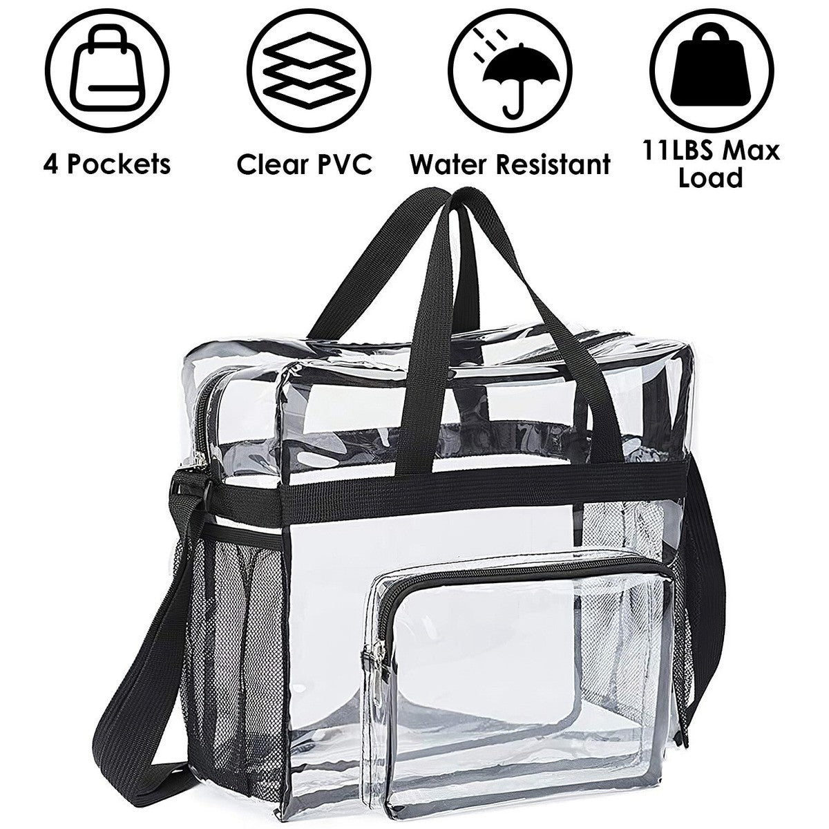 Clear Shoulder Crossbody Bag Stadium Approved See Through Transparent Handbag