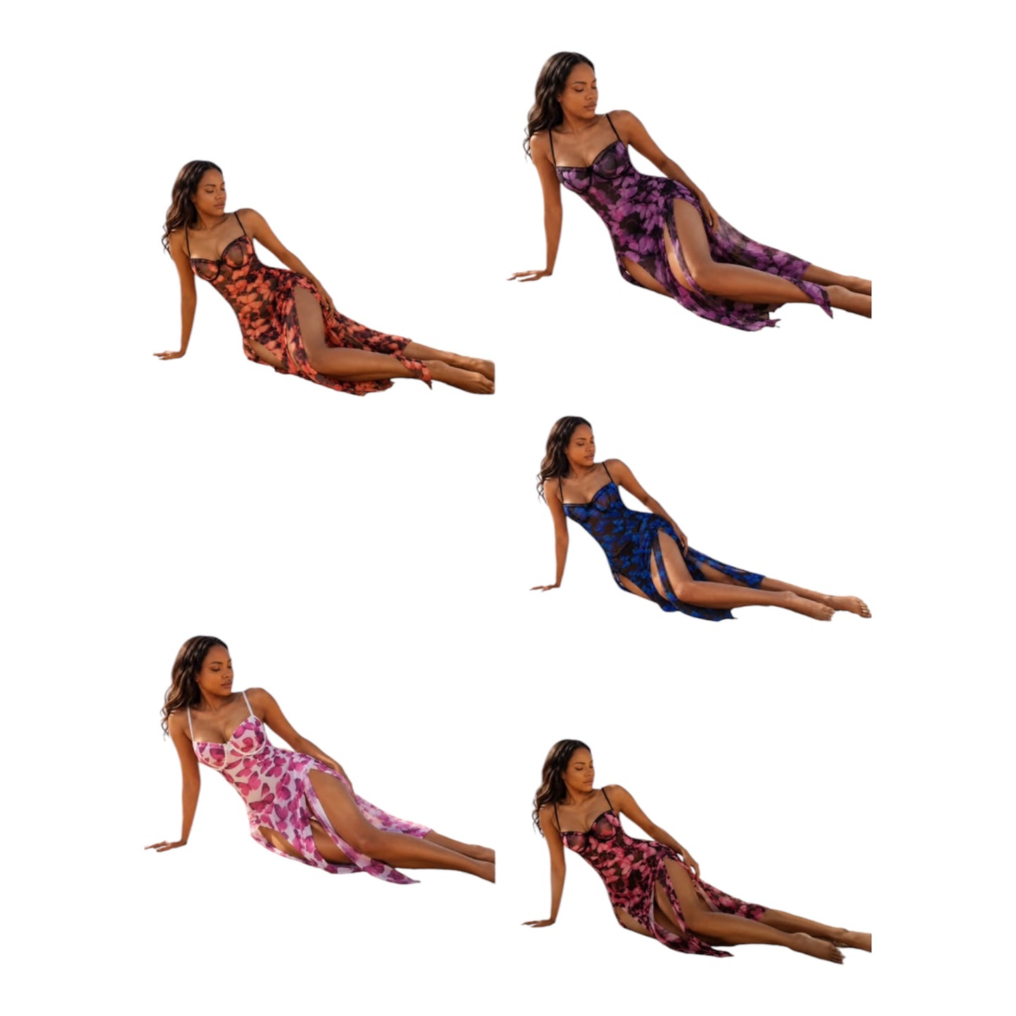 Ladies Floral Maxi Dress-Various Colours