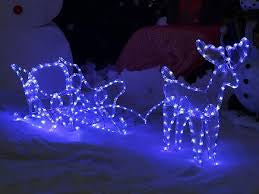 MTech Christmas Reindeer With Sledge - 12M LED Tube Lights - Various Colours
