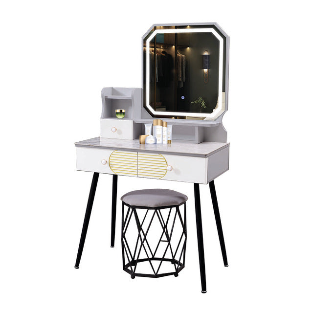 MFurn Minimalist Dressing Table with LED lights - chair set
