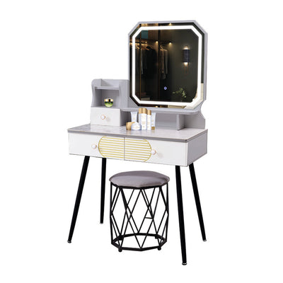 MFurn Minimalist Dressing Table with LED lights - chair set