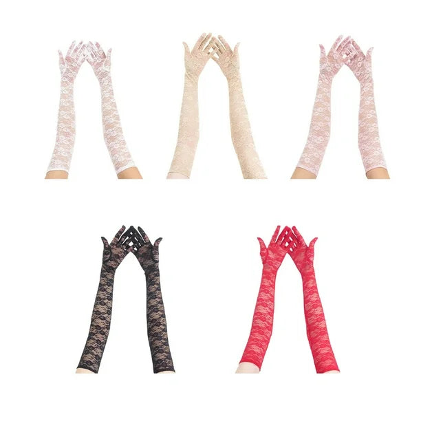 Long Sleeve Mesh Net Gloves