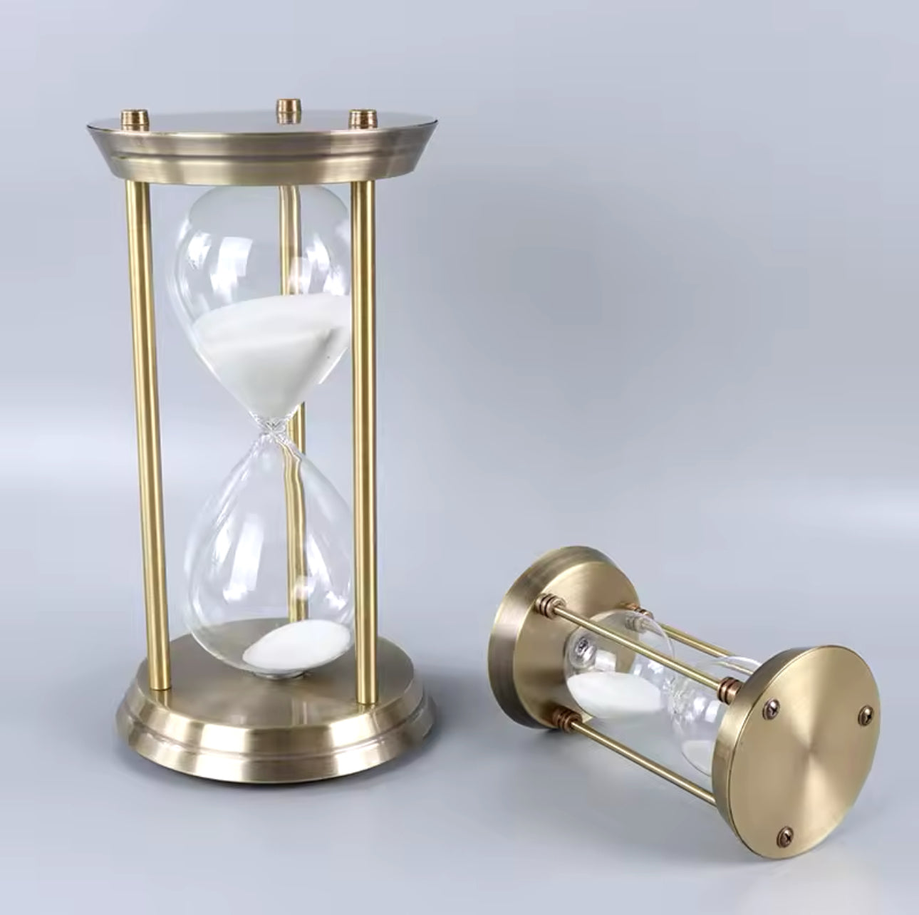 MHome Vintage Three Pillar Mini Hourglass Ornament Timer - Metal Hourglass, Glass Sand Timer