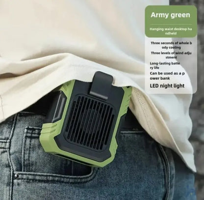 MTech 3-in-1 Portable Fan with Power Bank - USB Charging, 5000mAh Battery, Wearable Neck and Belt Design,Includes Lanyard, Portable Bladeless Waist Fan with Belt Clip - USB Charging, Multifunctional Cooling/Powerbank