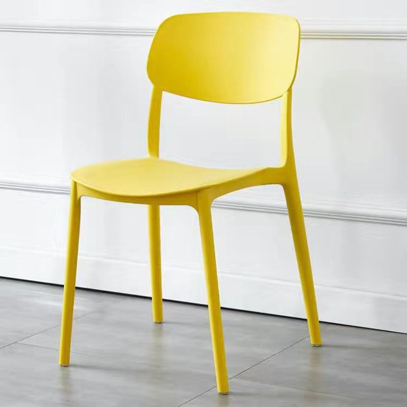MFurn Contemporary Scandinavian Macaron Square Plastic Stackable Dining Chair Backrest For Dining Room-Various Colours
