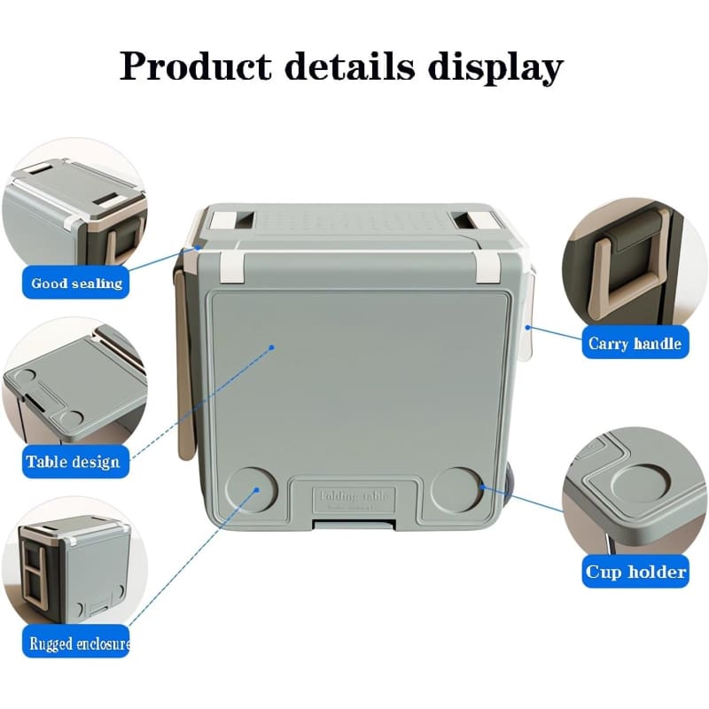 MHome Outdoor Portable Cooler Box with Table and Chairs