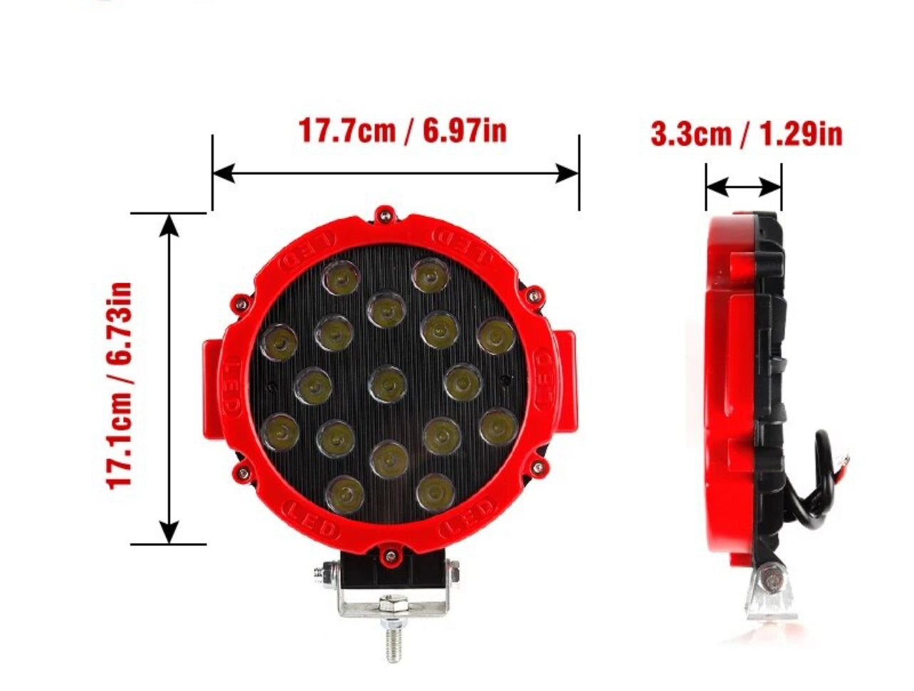 LED Light Bar 51W 7 Inch Spot Beam Headlamp LED Round Work Light Off Road Fog Light Driving Light For SUV Boat 4x4 Jeep