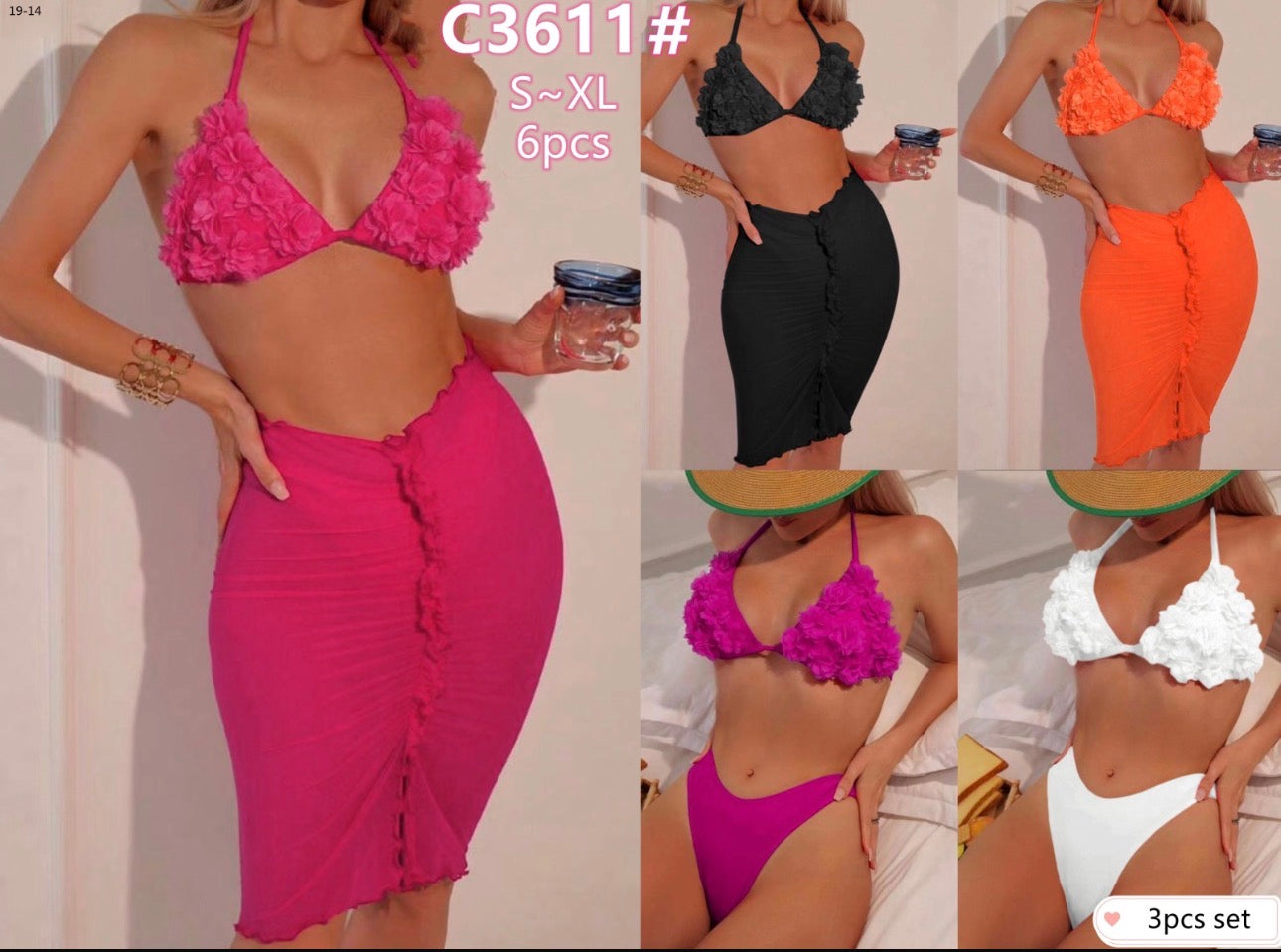 Ladies Vibrant Summer Swimwear 3pc Set