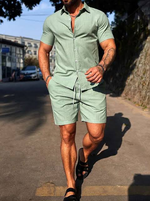 Men’s Summer 2pc Shirt/Shorts -Various Colours