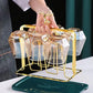 Amber Color Cup Set Golden Mug Holder Green Tray Kitchen Living Room Storage Rack Mug for Coffee Cups Cups and Mugs Drinkware