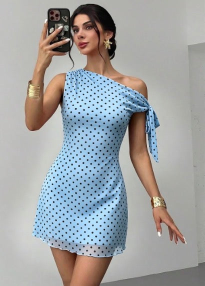 Ladies Sexy Off Shoulder Mini Summer Dress-Various Colours