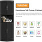 MFurn Farmhouse Storage Corner Cabinet with 4 Barn Style Doors and 5 Storage Shelves, Corner Storage Cabinet for Kitchen, Living Room-Various Colours-Pre-Order Now Available