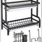 MHome 2-Tier Stainless Steel Dish Rack – Durable Organizer for Plates, Cups & Utensils