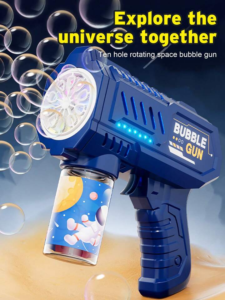 Children Electric Bubble Gun Rocket Soap Automatic bubble machine Kids Summer Outdoor Bubble Blowing Toys for Kids