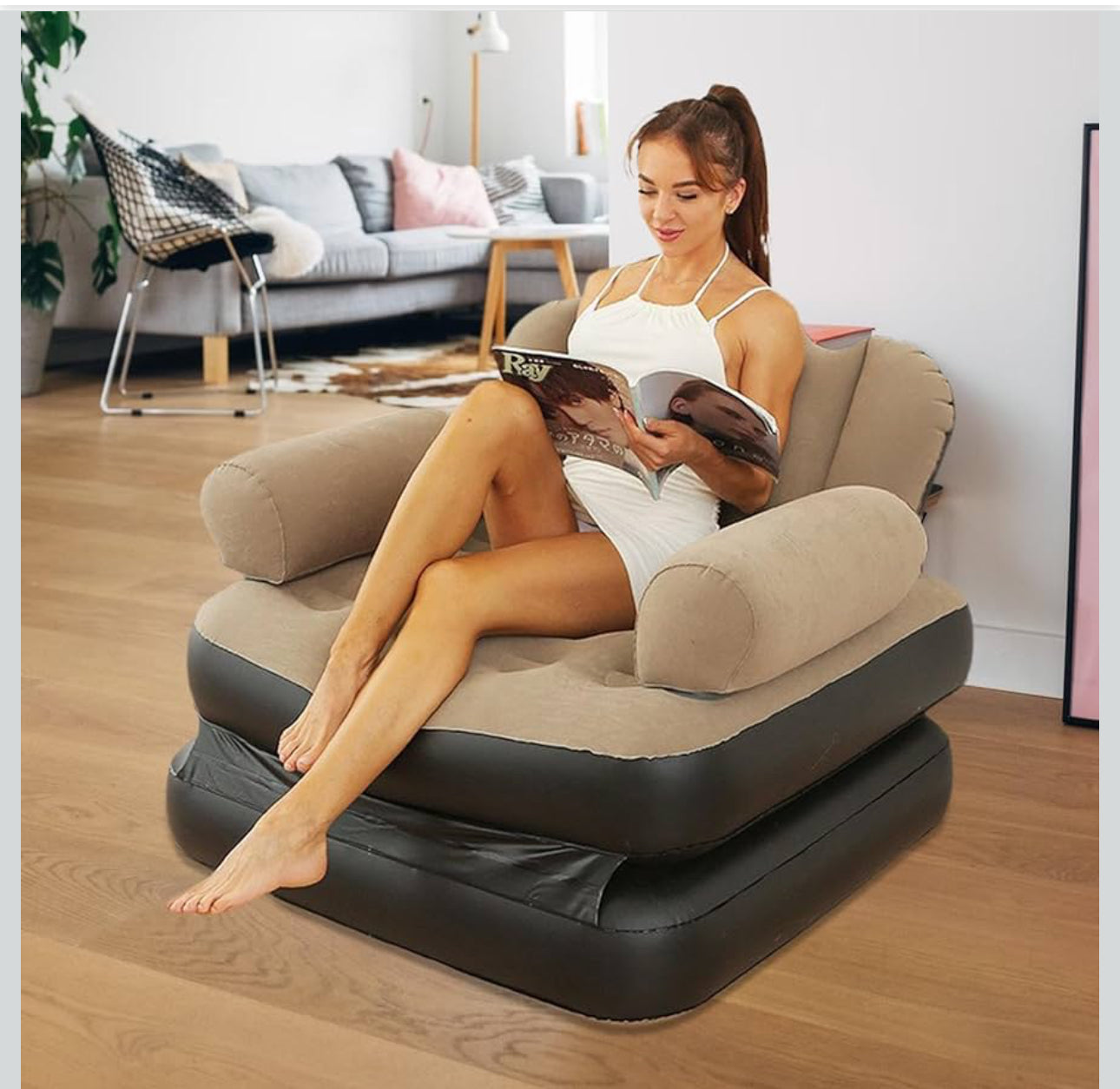 MHome Inflatable Sofa - Inflatable Sofa - Multifunctional 5-in-1 Inflatable Sofa with L-shaped-Various Colours