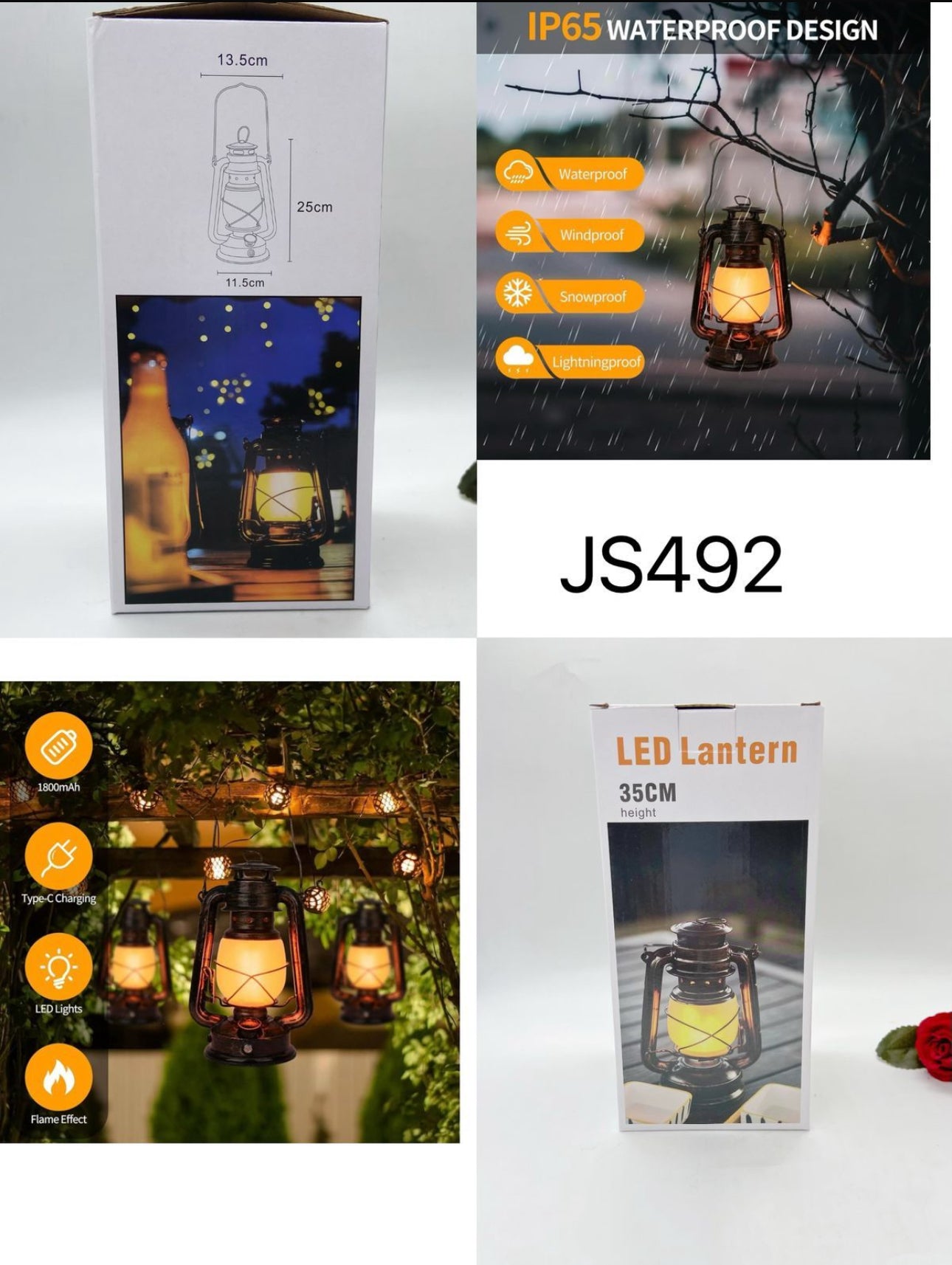Vintage LED Lantern Rechargeable – Retro Design, Adjustable Brightness, and USB Charging
