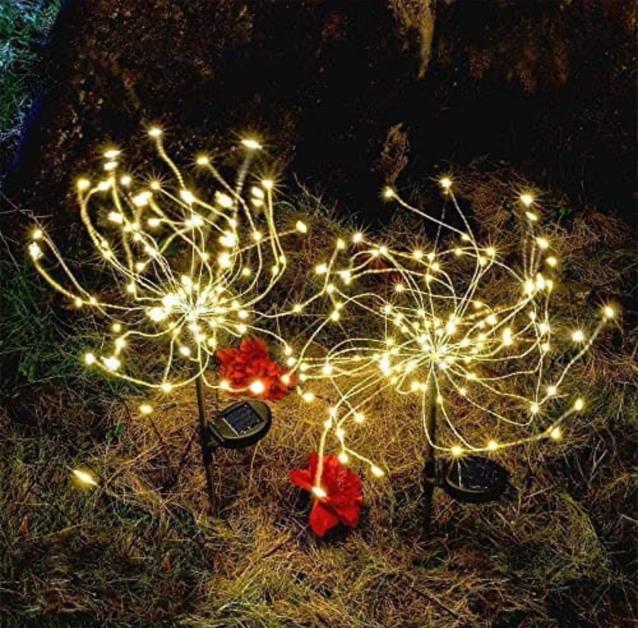 Solar Waterproof LED Firework lights Starburst Lights Garden Stake