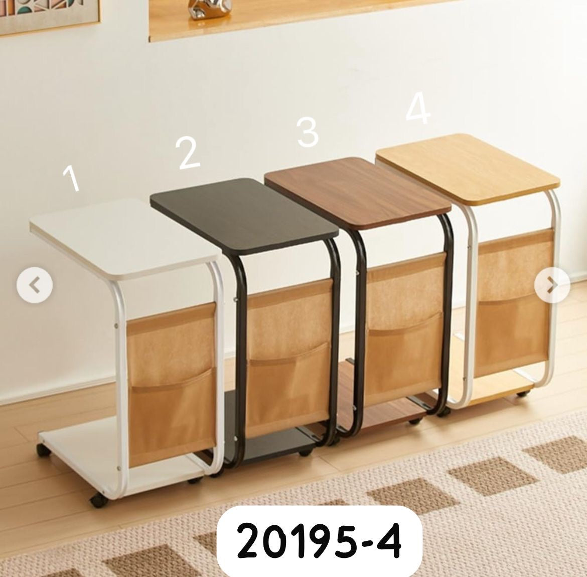 MFurn
Soft End Side Table with Wheels, Narrow Bedside With Magazine Pocket, Small Coffee Table For Bedroom, Living Room-Various Colours