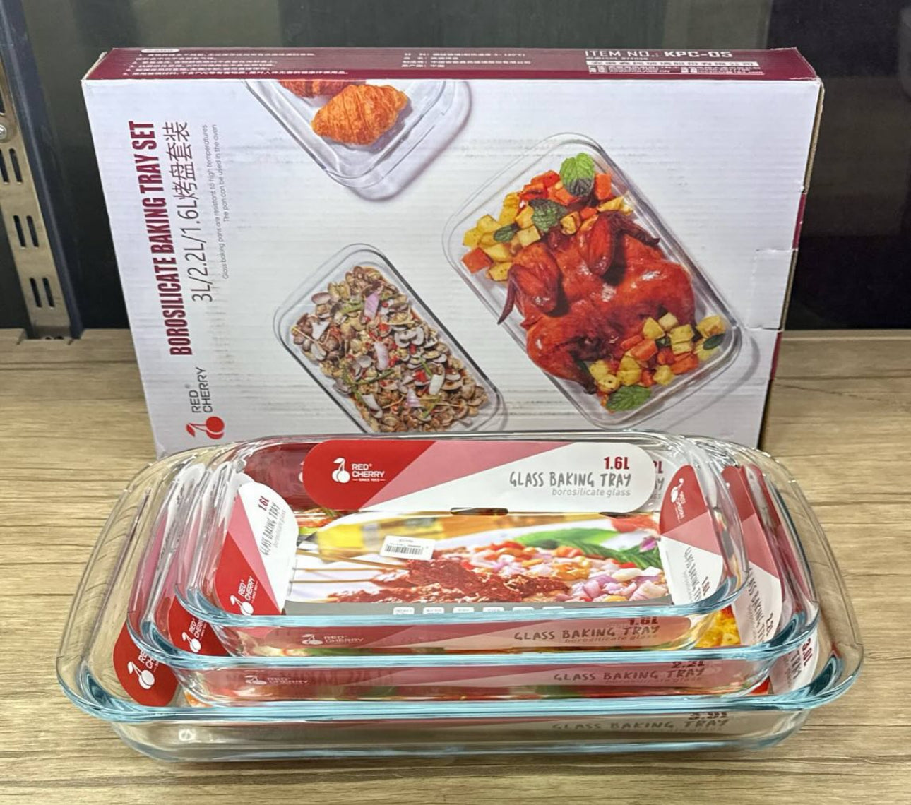 MHome 3 Piece Oven Safe Glass Baking, Roasting & Casserole Dish Set - Rectangular - Various Options