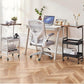 MHome 2-Tier Coffee Table Trolley – Rolling Storage Cart with Shelves, Metal Frame & Wood Finish