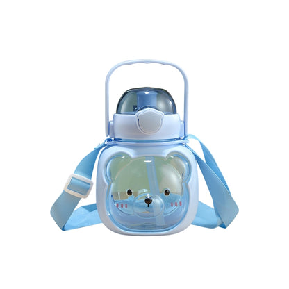 Children’s Drinking Bottle with Straw, Strap & Handle – Bear Design 500ml