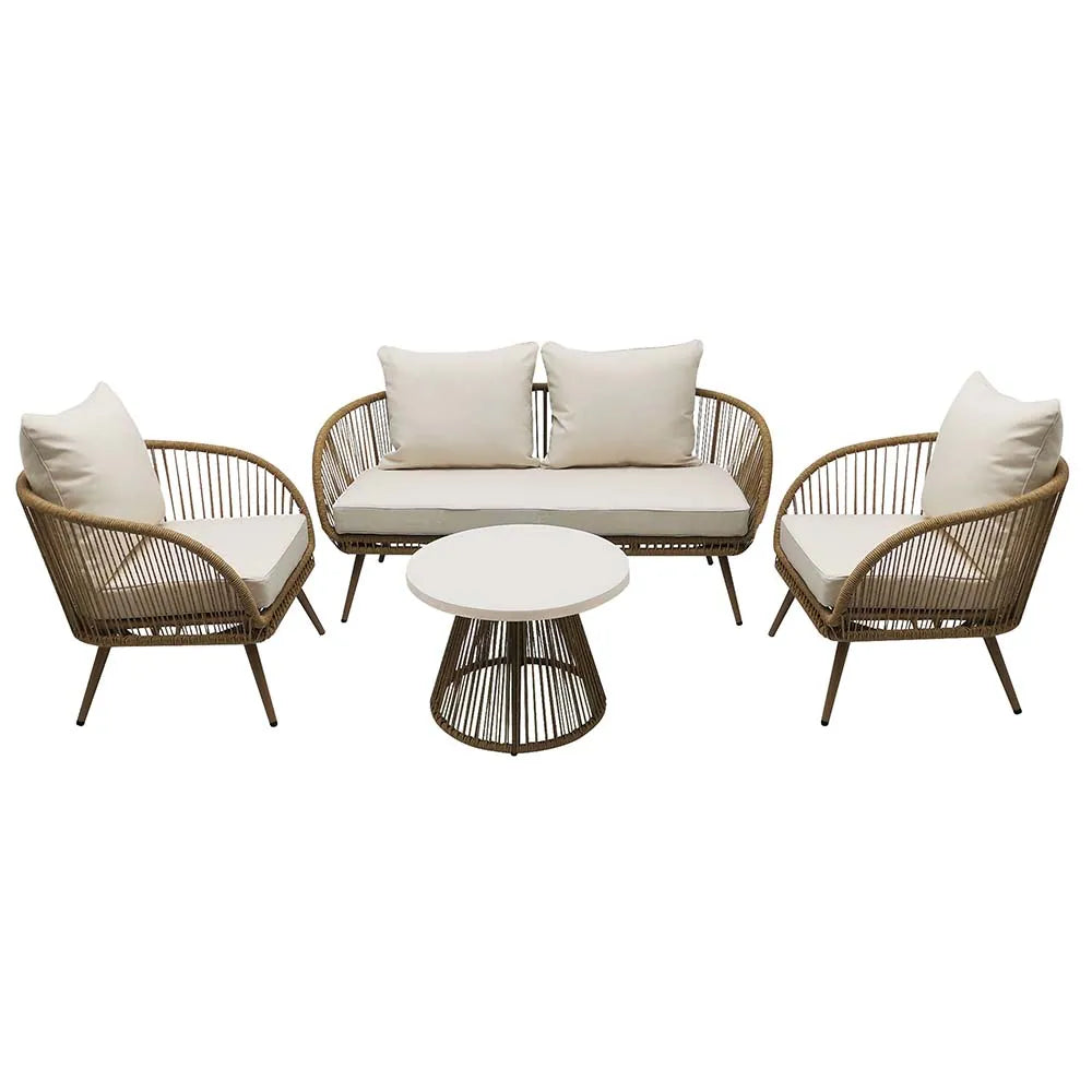 MFURN Tracy Modern Weave Design Outdoor Patio 4pc Set