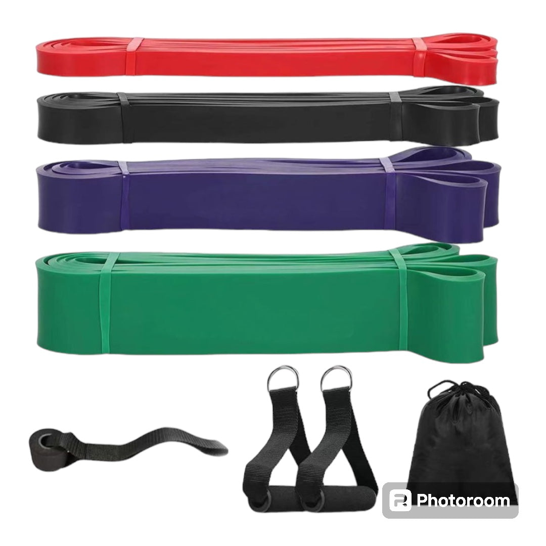 Resistance Bands Exercise Elastic Natural Latex Workout Strength Bands-set4