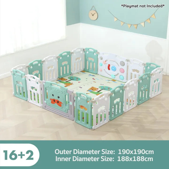 MKids 16+2 Panel Baby Playyard Playpen – Foldable Kids Safety Fence