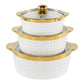 MHome 3Piece Porcelain and Ceramic Serveware Set, with Lids. Glossy Finish, for Elegant Serving.