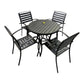 MFurn Hawaii 5pc Seater Round Patio Dining Set Black