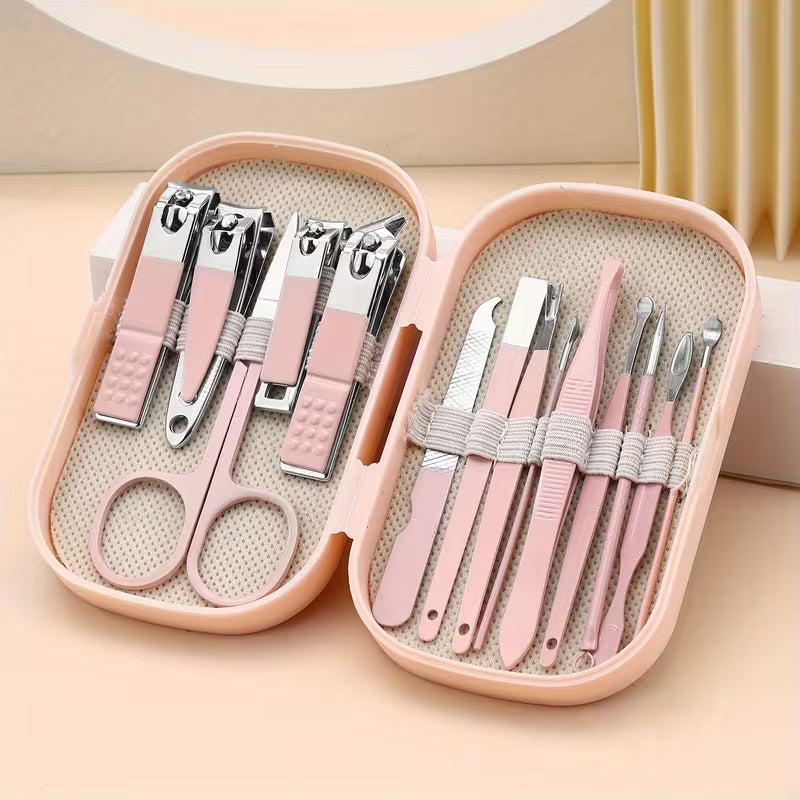 13-Piece Mini Manicure & Pedicure Grooming Kit with Travel Case