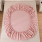 Pink Fitted Sheet 3-Piece Queen Set – Soft Washed Cotton Deep Pocket Bedding (150 × 200 cm)