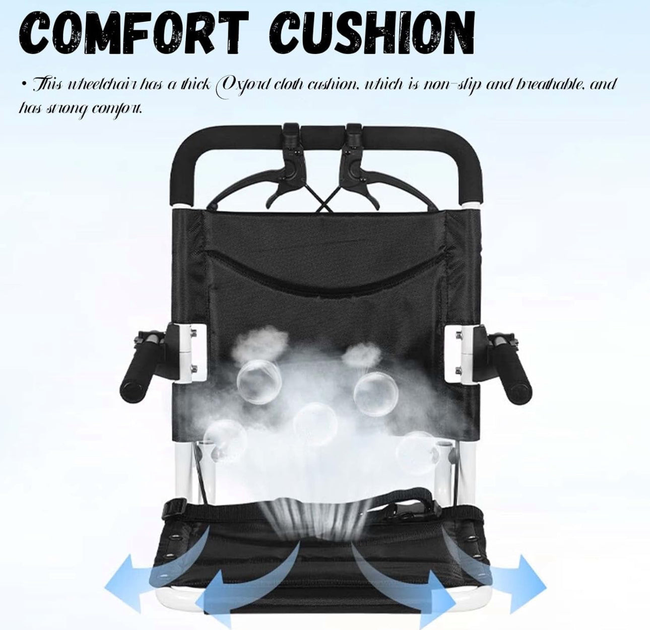 M-Care Ultralight Wheelchair Foldable Lightweight Aluminium Transport Wheelchairs, Extra Narrow With Brake, Travel & Folding Wheelchair