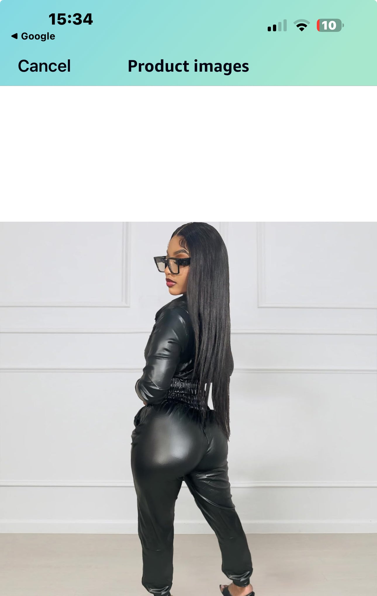 Ladies PU Leather 2pc Suit