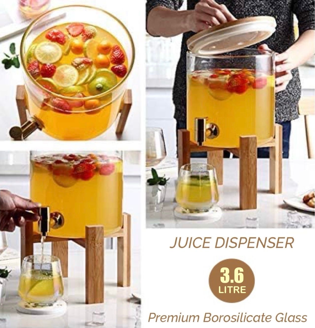 Glass Juice Dispenser 3.6L
