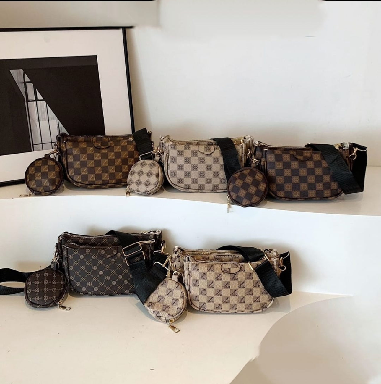 Ladies Fashionable Crossbody Bag Set 2pc