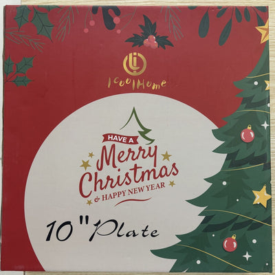 MHome Christmas Themed Dinner Plate 4pc Set