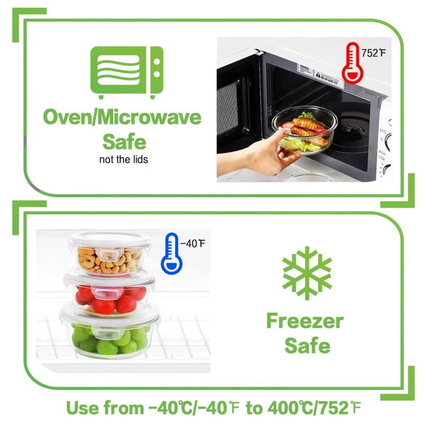 MHome 3pc Rectangular Heat Resistant Storage Container Set