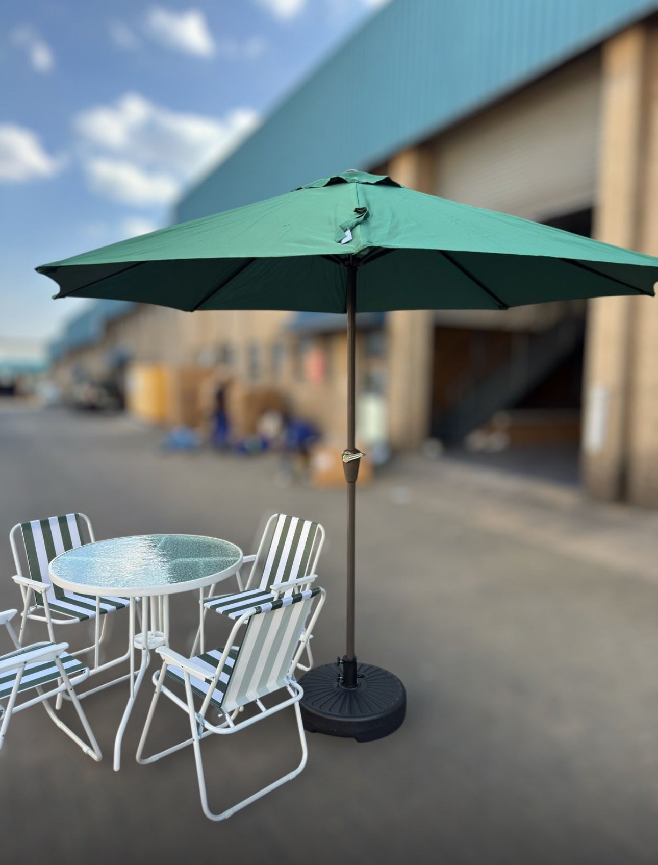 MFurn Angelique 7-Piece Outdoor Patio Dining Set with Umbrella