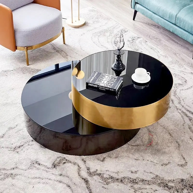 Minimalist Italian Style Centre Table Nesting, Round Rotating Table-Various Options