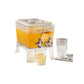 MHome Beverage Dispenser with Spigot Transparent Beverage Dispenser with Stand Ribbed for Hosts, Families, Refrigerator, Countertop, Parties 5.5L
