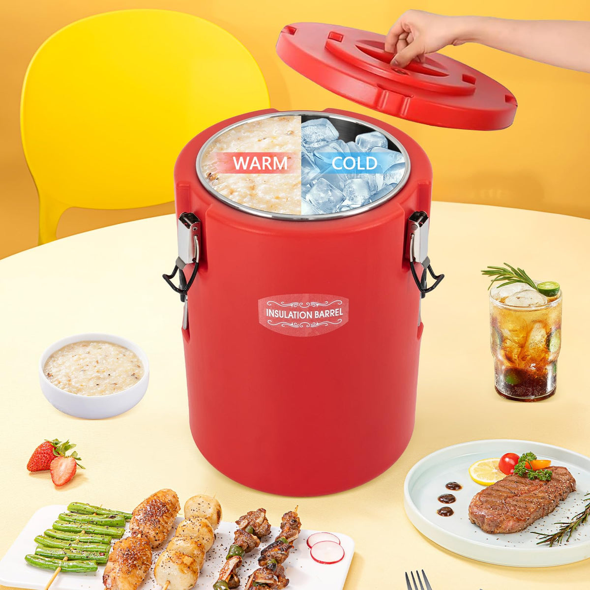 MHome Insulated Bucket/Food Warmer & Cooler  4pc Set - Various Colours
