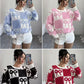 Ladies Coquette-Aesthetic Checkered Bow Knit Sweater-Various Colours