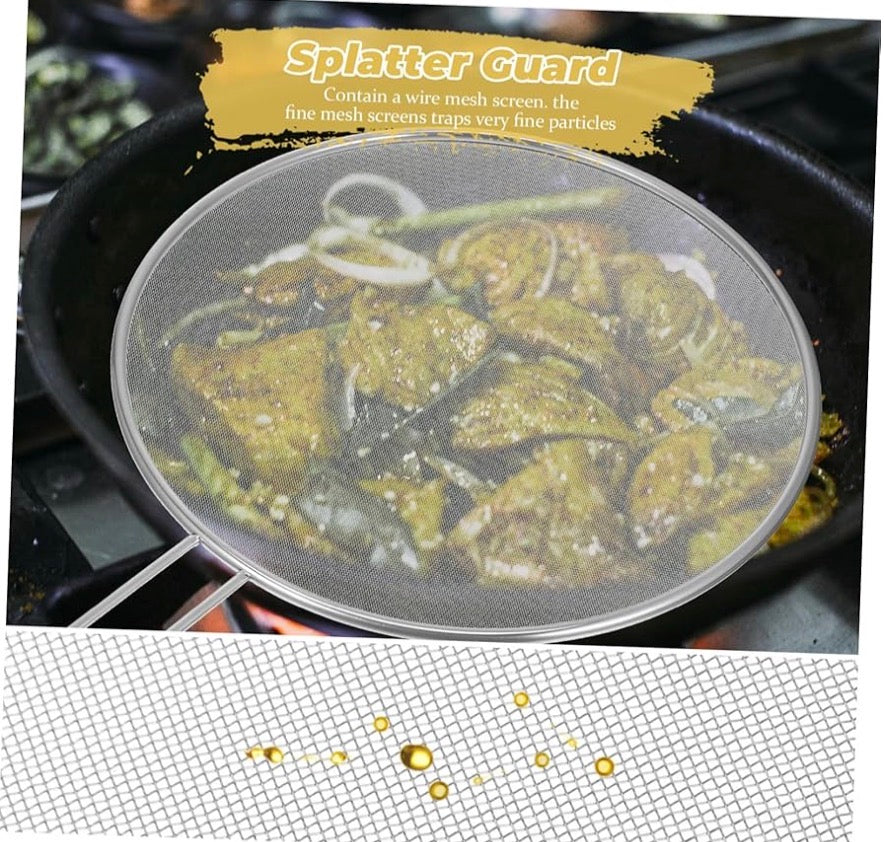 MHome
Grease Splatter Guard Hollow Handle Oil Splash Screen for Frying Pan Prevents Burns for Cooking and Frying