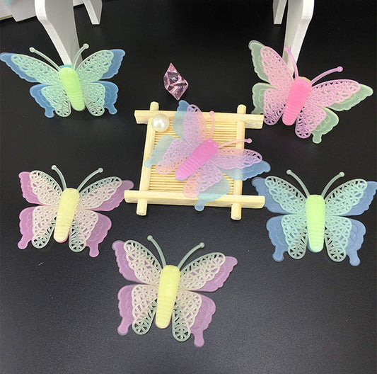 Butterfly Wall Sticker Glow in the Dark Luminous 3D Butterfly Stickers DIY Wall Sticker 3D Art Mural for Decorations