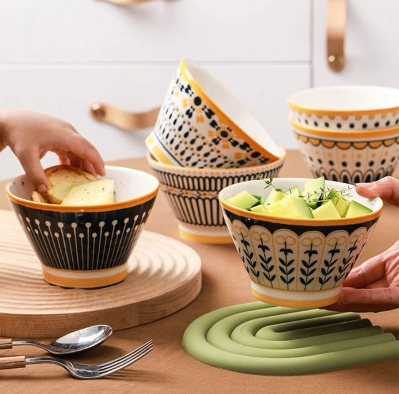 Ceramic Rice Bowl Set 4pc
