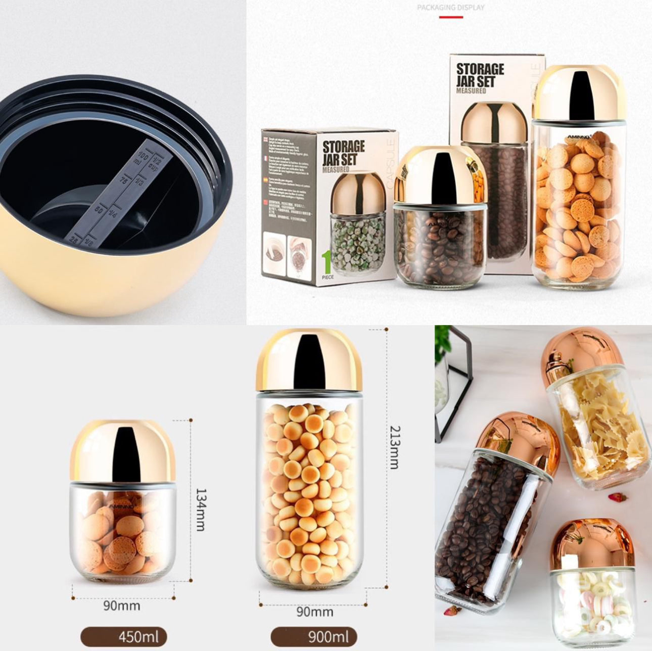 Amino Storage Canister Jar Set 2pc
