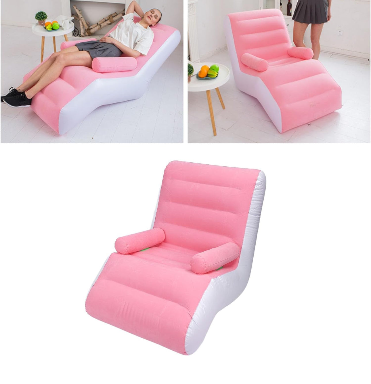 New Design Inflatable Flocking Seat with armrest / Lazy Sofa plus FREE PUMP